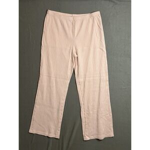 Orange Kiss Essentials Women's Pink Ribbed Sleep Lounge Pants Size L